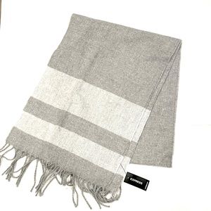 EXPRESS New Fringed Gray Scarf Soft Long